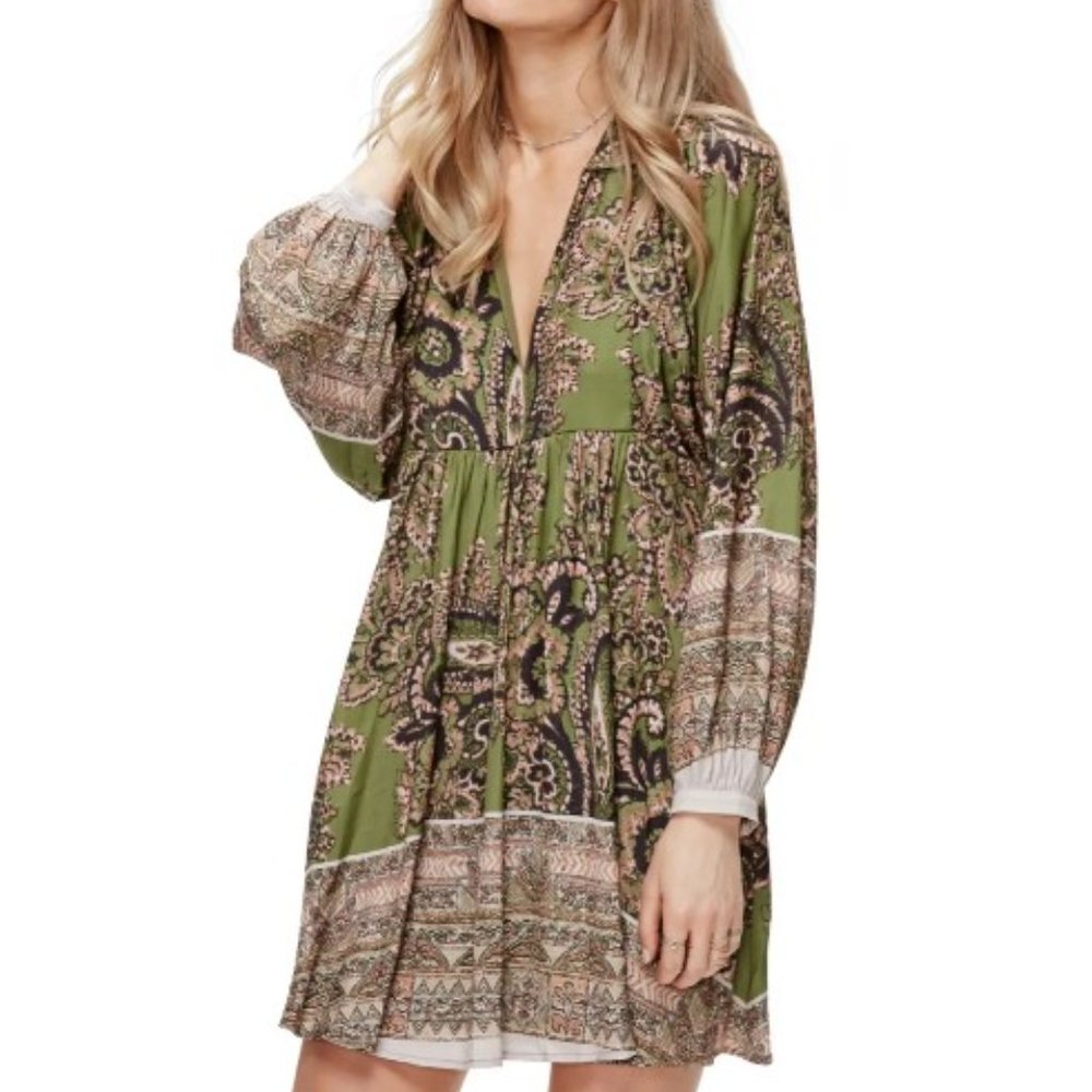 Free People Say You Love Me Minidress Green Sz S